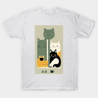 Whiskered Whimsy: Abstract Portraits of Feline Charm T-Shirt